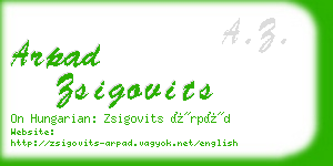 arpad zsigovits business card